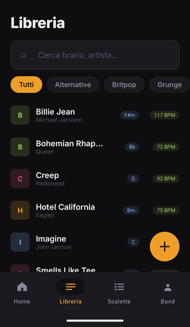 BandFlow song library